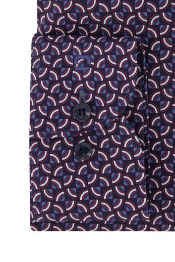 business overhemd Olymp Level Five paars geprint katoen extra slim fit 