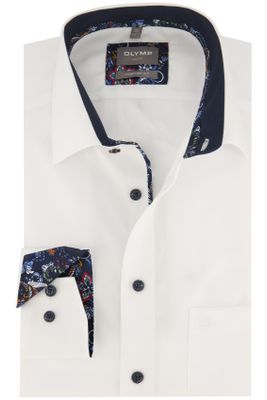 Olymp Olymp business overhemd Luxor Comfort Fit wijde fit wit effen zakelijk