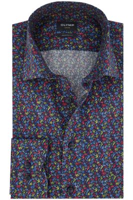 Olymp Olymp casual overhemd mouwlengte 7 Luxor Modern Fit meerkleurig geprint katoen extra slim fit