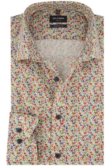 Olymp casual overhemd mouwlengte 7 Luxor Modern Fit normale fit multicolor geprint katoen