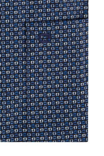 Olymp overhemd mouwlengte 7 Luxor Modern Fit normale fit blauw geprint blauwe knopen katoen