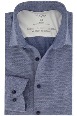 Olymp Olymp overhemd mouwlengte 7 Level Five extra slim fit blauw wit geprint katoen
