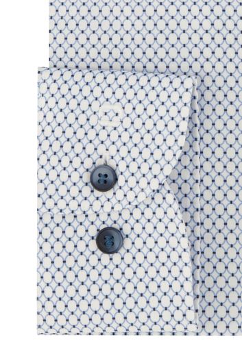 Olymp business overhemd Level Five extra slim fit blauw wit geprint katoen