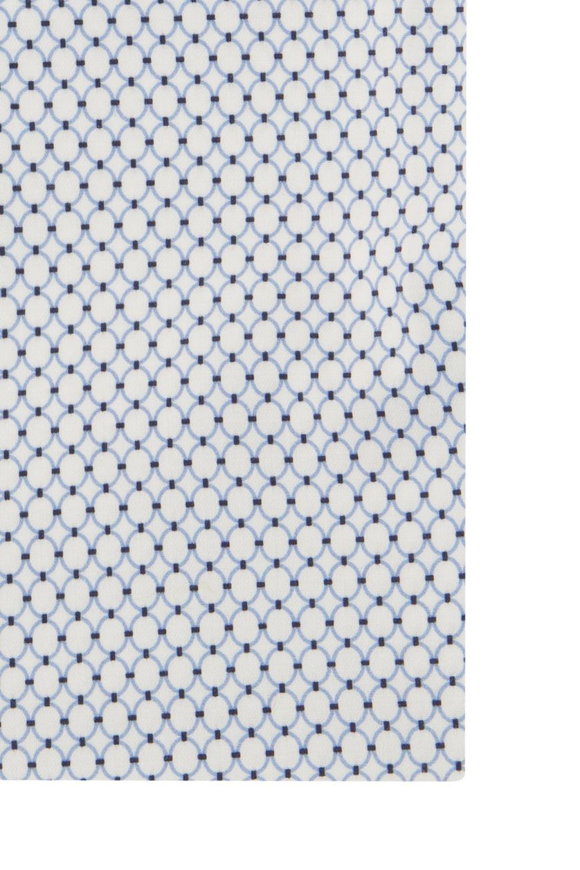 Olymp business overhemd Level Five wit geprint katoen extra slim fit contrast knopen
