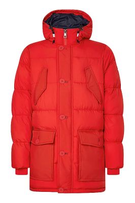 Tommy Hilfiger Big & Tall winterjas Tommy Hilfiger rood normale fit effen rits + knoop