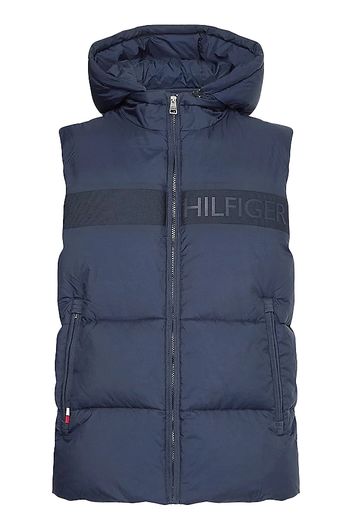 Tommy Hilfiger bodywarmer blauw geprint rits normale fit 