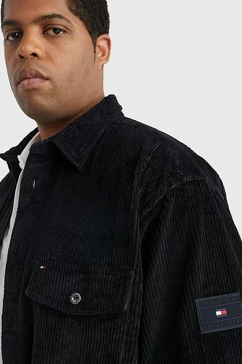 Big & Tall overhemd Tommy Hilfiger donkerblauw effen katoen normale fit 