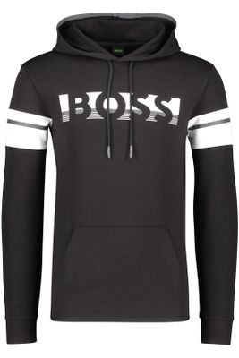 Hugo Boss Hugo Boss sweater hoodie zwart geprint katoen met buidelzak