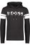Hugo Boss sweater zwart met buidelzak geprint katoen hoodie 