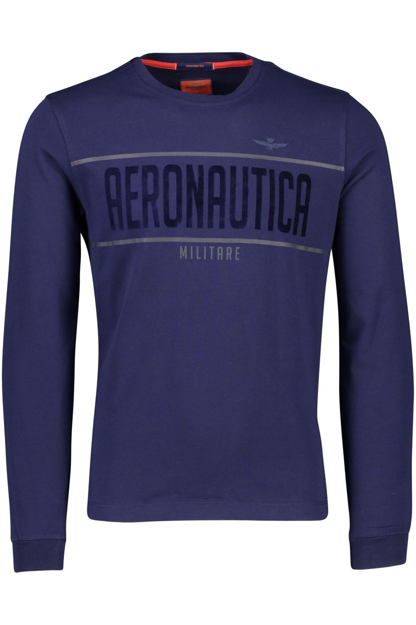 Aeronautica Militare t-shirt  donkerblauw effen katoen wijde fit