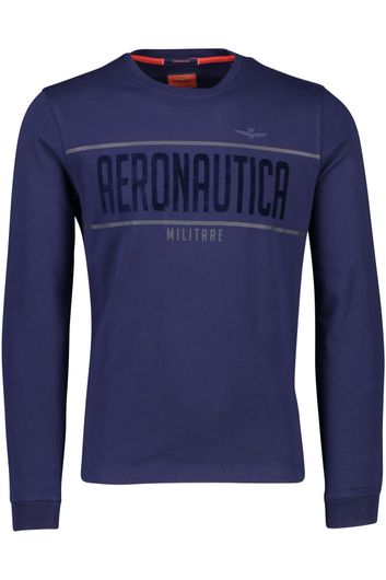 Aeronautica Militare t-shirt  wijde fit donkerblauw effen katoen