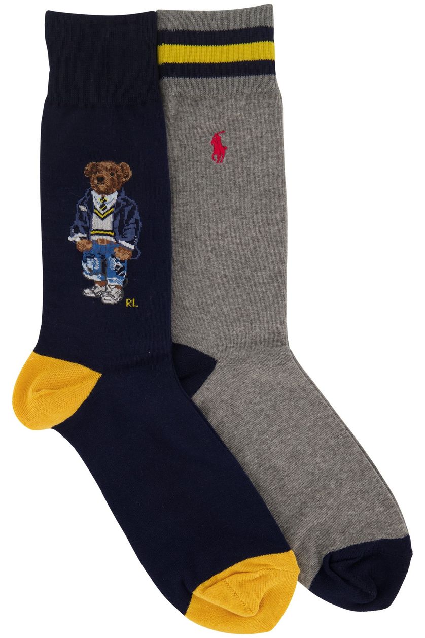 Ralph Lauren sokken blauw grijs 2-pack