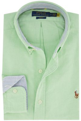 Polo Ralph Lauren Polo Ralph Lauren casual overhemd slim fit groen effen katoen button-down boord