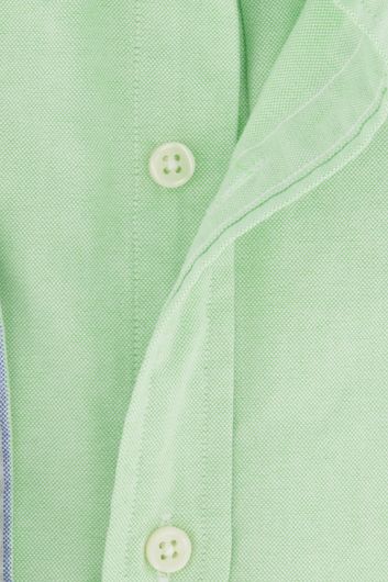 Polo Ralph Lauren casual overhemd slim fit groen effen katoen button-down boord