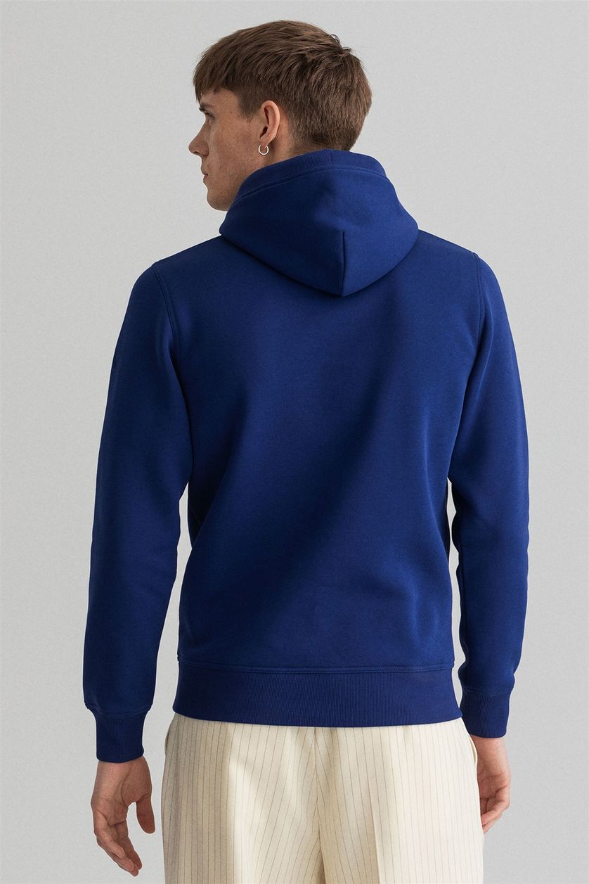 Gant normale fit hoodie blauw geprint katoen