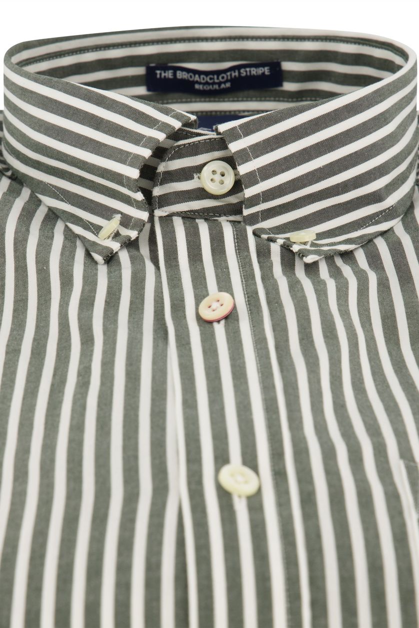 Gant overhemd button-down leger groen gestreept
