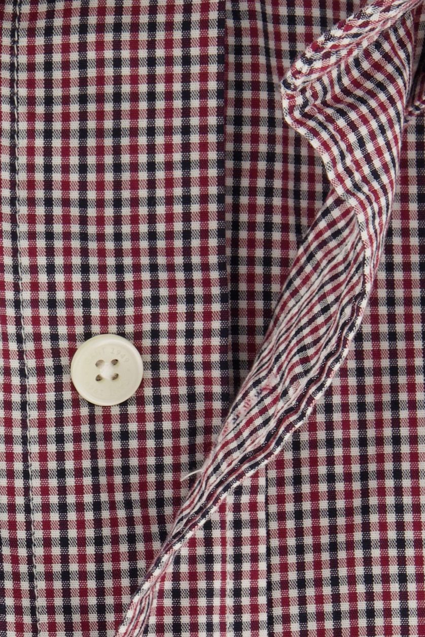 Gant casual overhemd normale fit bordeaux geruit katoen