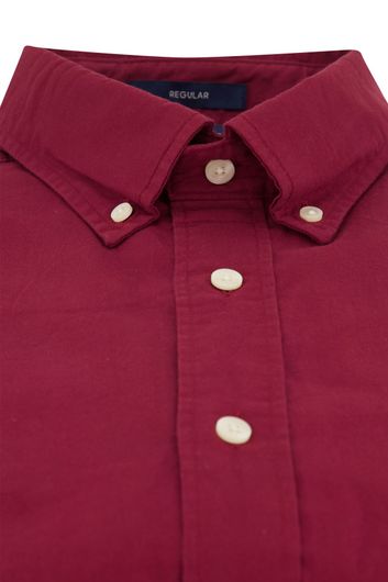 Gant casual overhemd normale fit bordeaux effen katoen