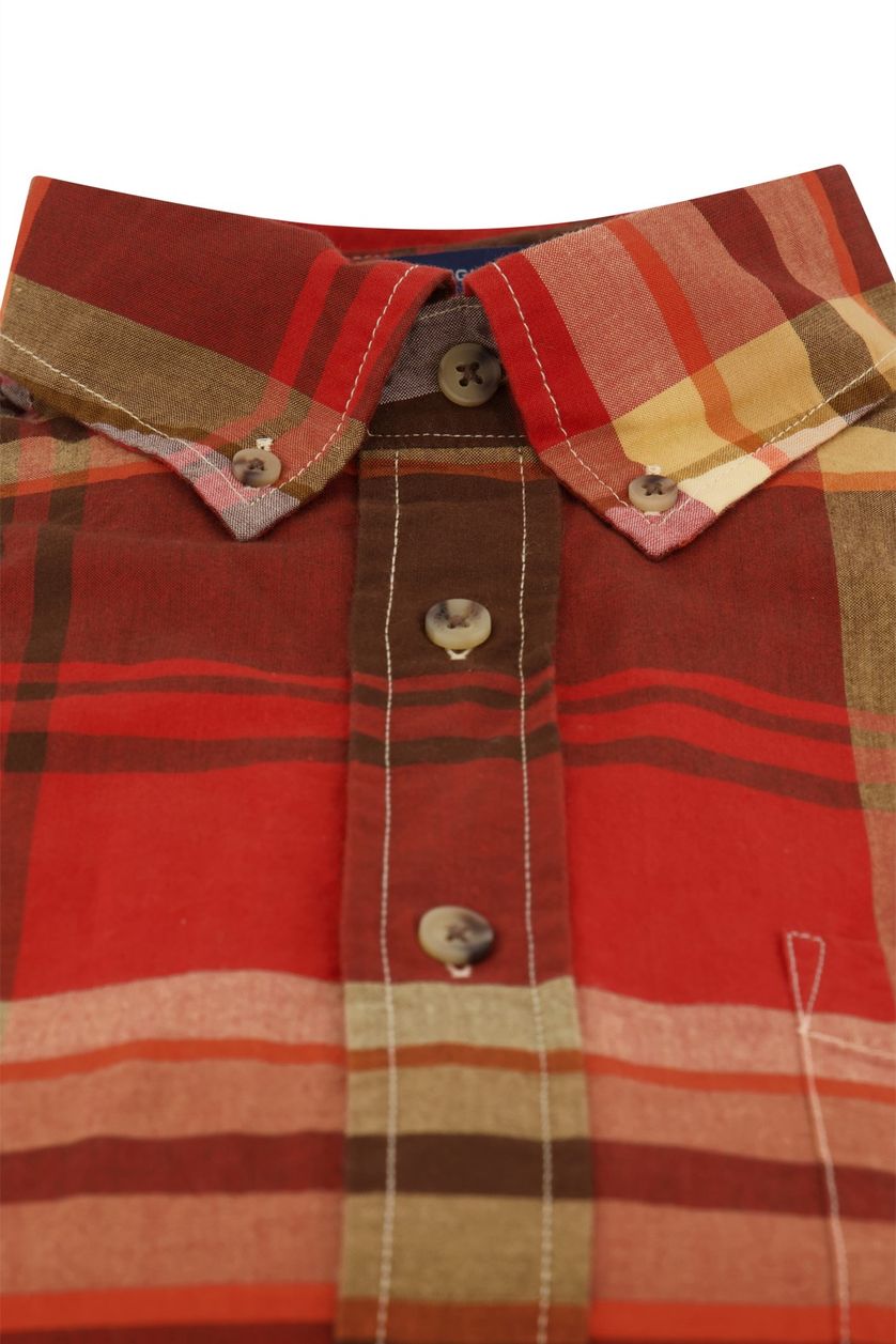 Gant casual overhemd normale fit rood geruit katoen