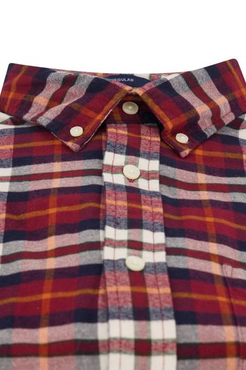 Gant casual overhemd normale fit rood geruit flanel