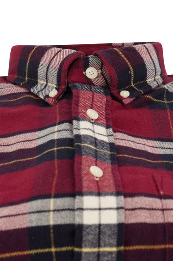 Gant casual overhemd normale fit rood geruit katoen