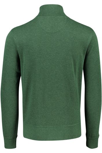 Gant trui opstaande kraag groen effen katoen