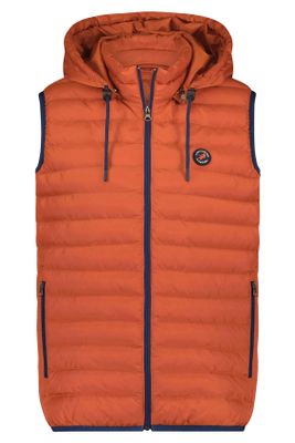 A Fish Named Fred A Fish Named Fred bodywarmer oranje effen rits slim fit synthetisch