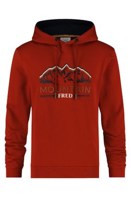 A Fish Named Fred A Fish Named Fred trui hoodie rood geprint katoen