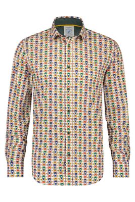 A Fish Named Fred A Fish Named Fred casual overhemd  slim fit brillen print katoen