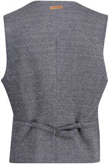 gilet A Fish Named Fred synthetisch slim fit blauw effen