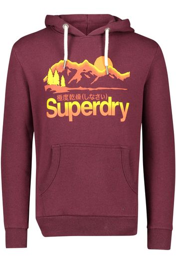 sweater Superdry bordeaux effen katoen 