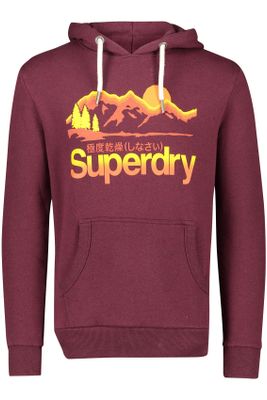 Superdry sweater Superdry bordeaux effen katoen 