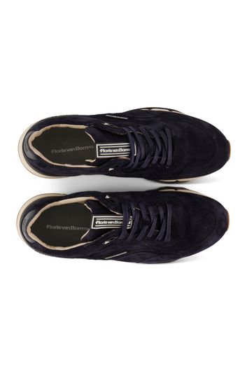 Floris van Bommel schoen sneakers donkerblauw effen leer