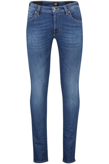 Tramarossa jeans 5-pocket Leonardo blauw effen denim, katoen