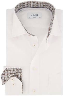 Eton Eton business overhemd Classic Fit wijde fit wit effen katoen
