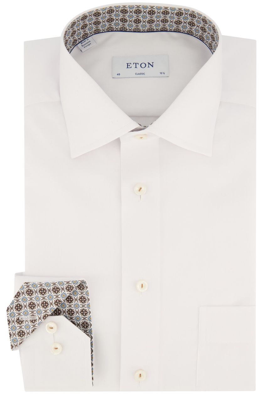 Eton business overhemd Classic Fit wit effen katoen wijde fit