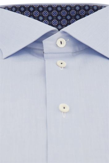 Eton business overhemd normale fit lichtblauw effen katoen borstzak