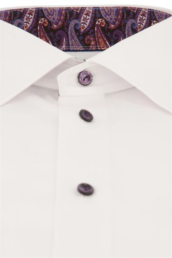 Eton business overhemd  wijde fit wit effen katoen