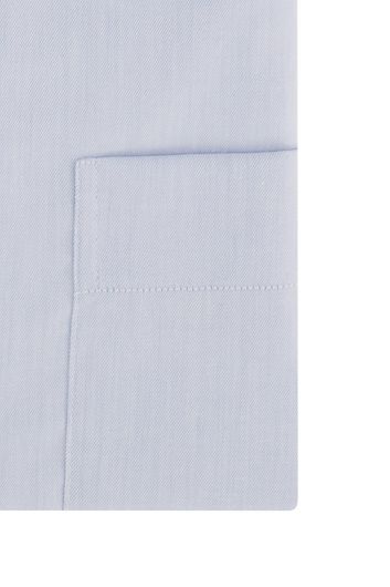Eton business overhemd normale fit blauw effen katoen contrast boord
