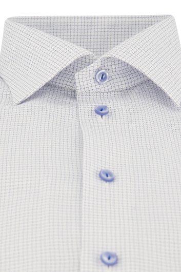 business overhemd Eton lichtblauw geruit katoen normale fit 