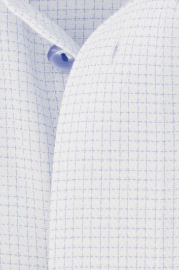 business overhemd Eton  blauw geruit katoen wijde fit 
