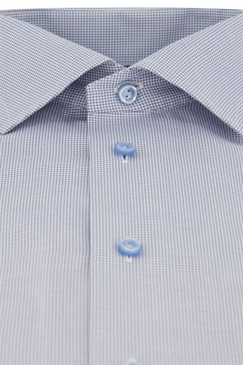 Eton business overhemd borstzak normale fit blauw geruit katoen