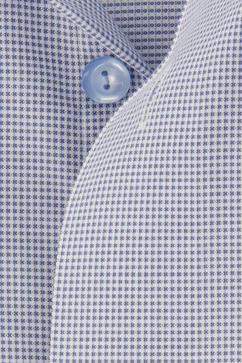 Eton business overhemd borstzak normale fit blauw geruit katoen