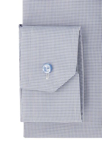 business overhemd Eton  blauw geruit katoen normale fit 
