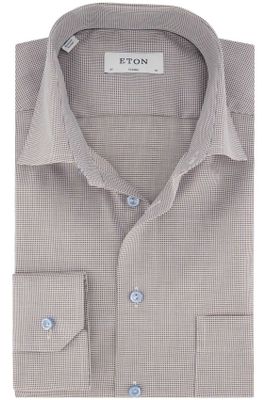 Eton Eton business overhemd  normale fit grijs geprint katoen