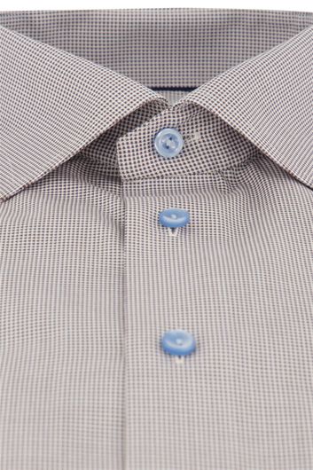 business overhemd Eton  grijs geprint katoen normale fit 