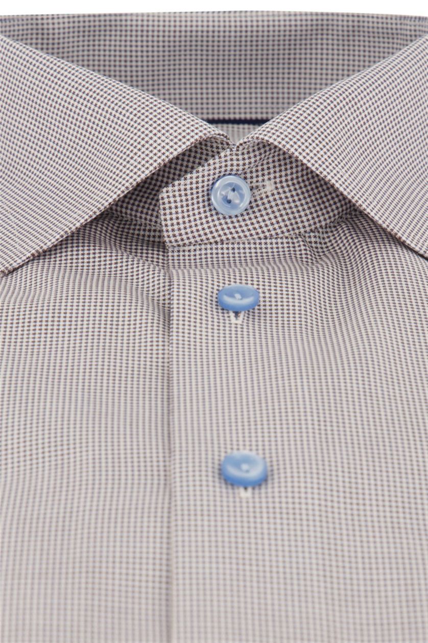 Eton business overhemd  grijs geprint katoen normale fit