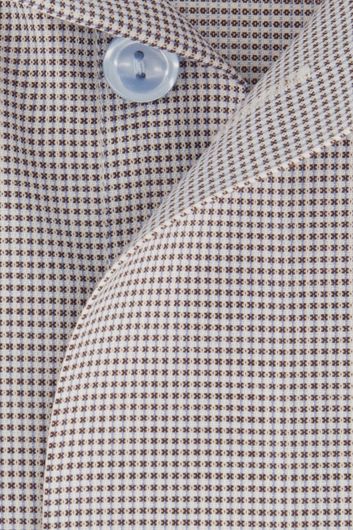 business overhemd Eton  grijs geprint katoen normale fit 