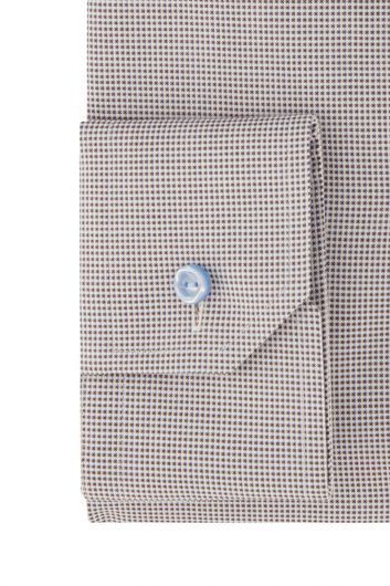 Eton business overhemd  normale fit grijs geprint katoen