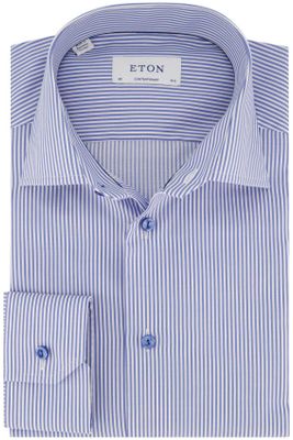 Eton Eton business overhemd Contemporary Fit lichtblauw gestreept katoen normale fit